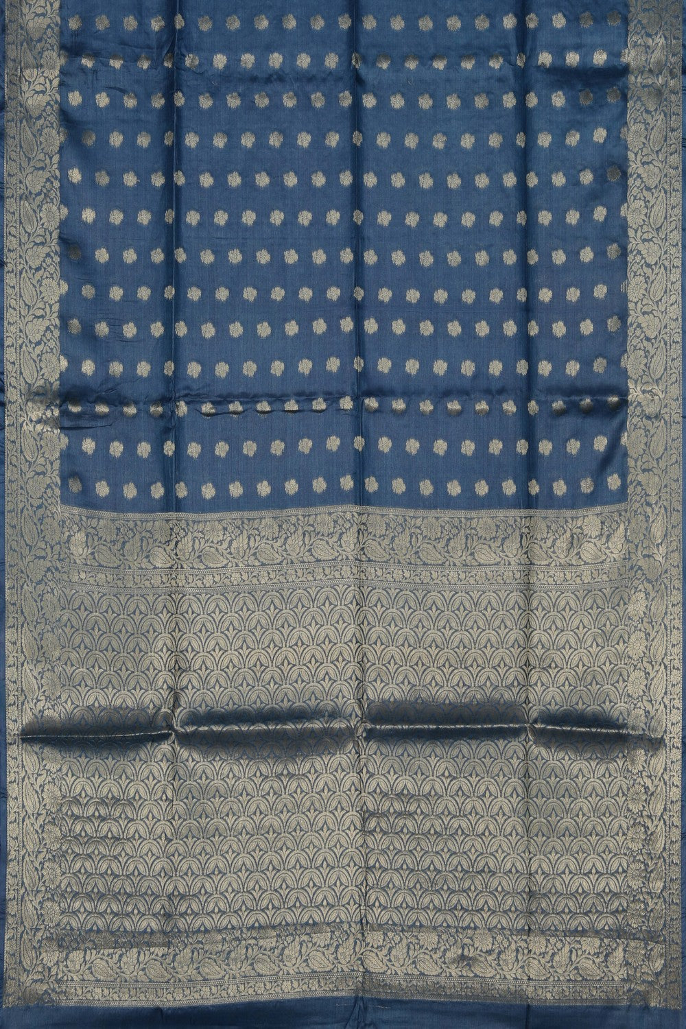 Bhagalpur Silk Viscose Smoky Blue Saree