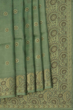 Image of Bhagalpur Silk Viscose Sage Green Saree