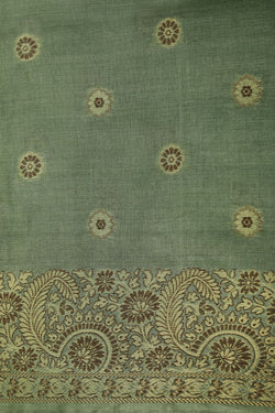 Image of Bhagalpur Silk Viscose Sage Green Saree