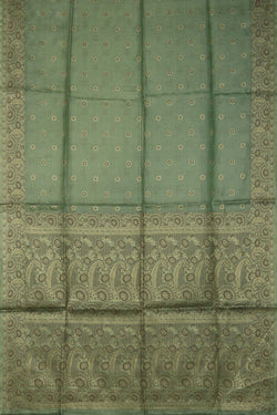 Image of Bhagalpur Silk Viscose Sage Green Saree