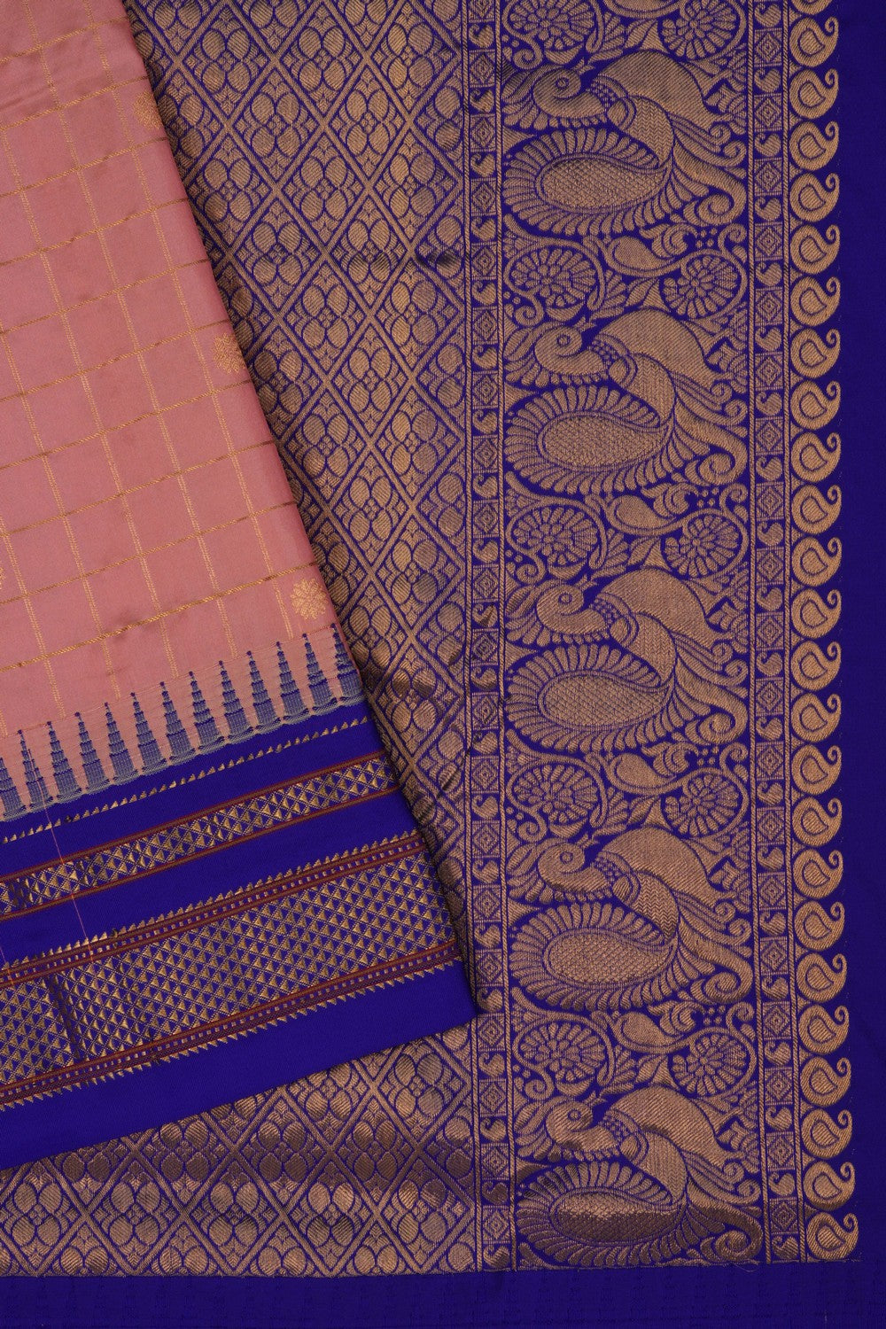 Narayanpet Pure Silk Peach Saree