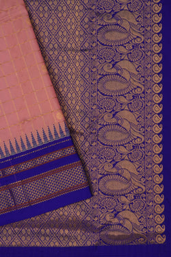 Image of Narayanpet Pure Silk Peach Saree
