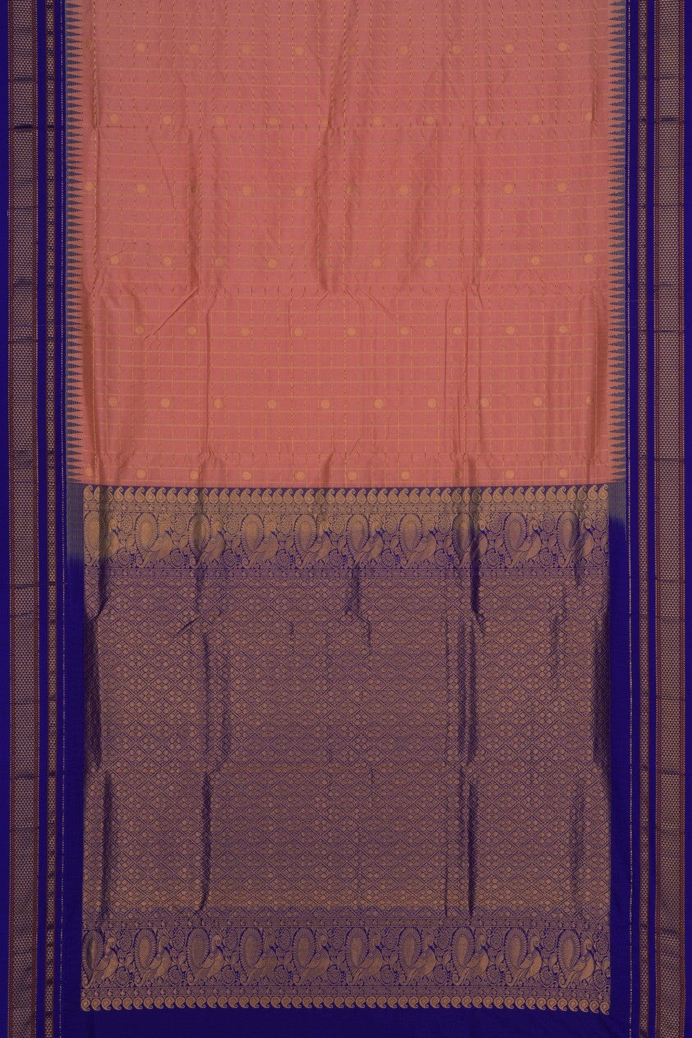 Narayanpet Pure Silk Peach Saree