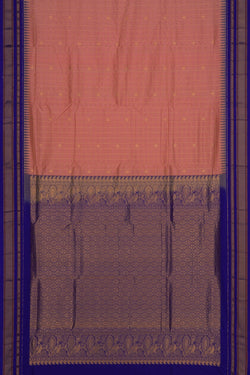 Image of Narayanpet Pure Silk Peach Saree