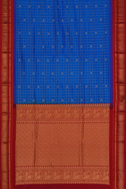 Image of Narayanpet Pure Silk Blue Saree