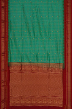 Image of Narayanpet Pure Silk Green Saree