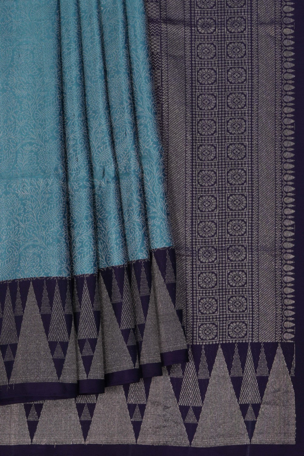 Image of South Silk Smoky Blue Saree