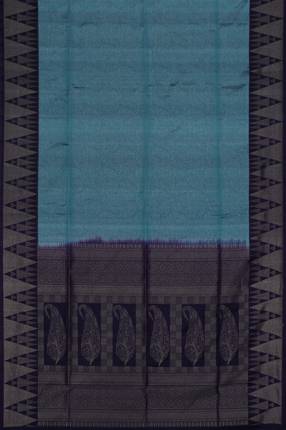 Image of South Silk Smoky Blue Saree