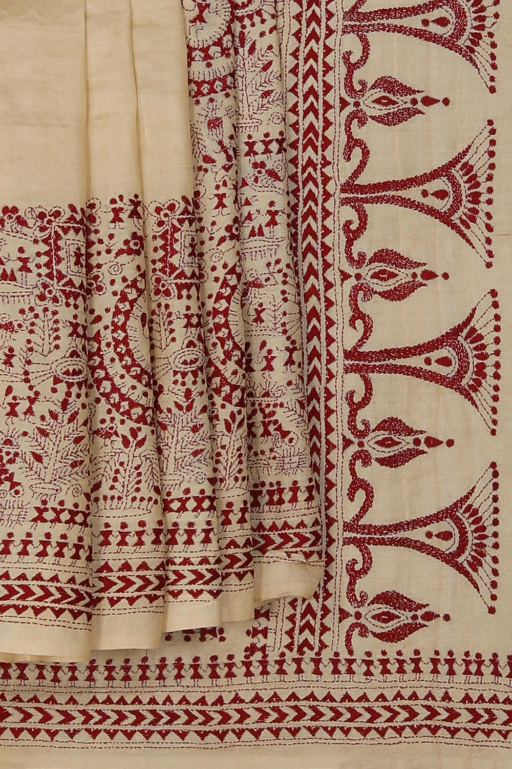 A Tussar Embroidery Saree