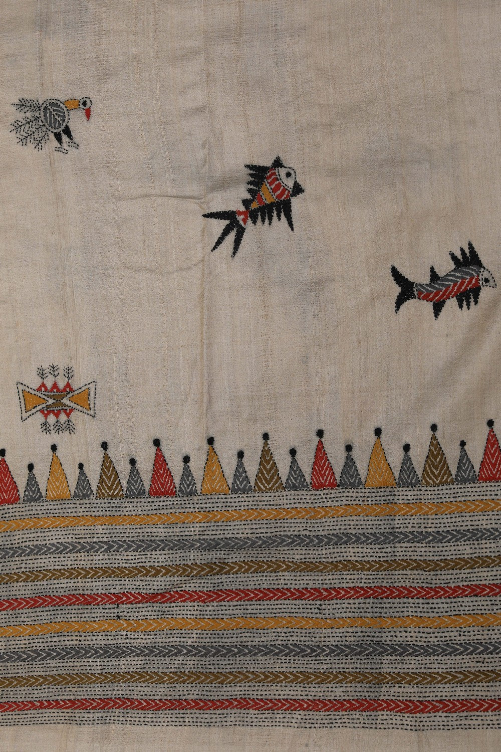 A Tussar Embroidery Saree