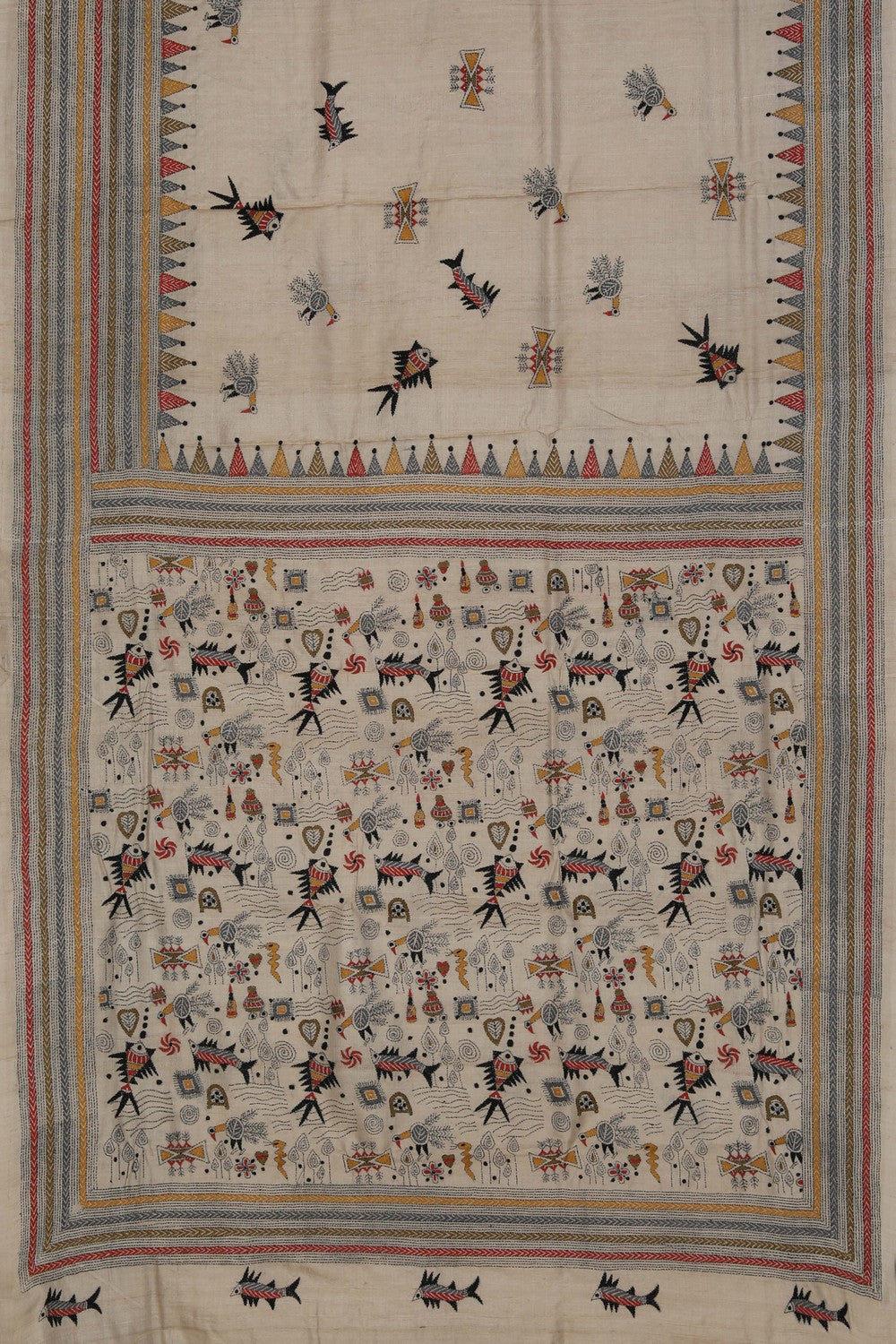 A Tussar Embroidery Saree