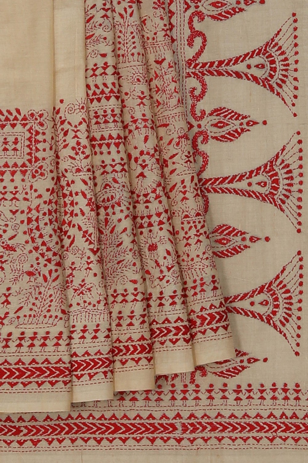 A Tussar Embroidery Saree