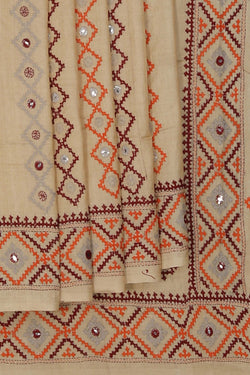 Image of A Tussar Embroidery Saree