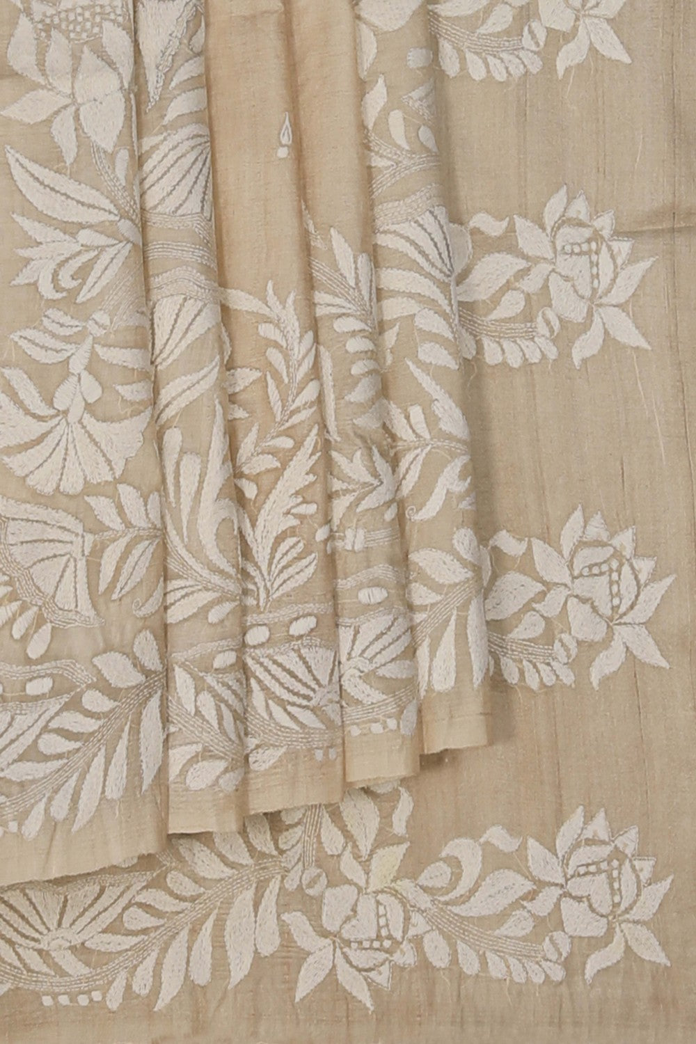 A Tussar Embroidery Saree