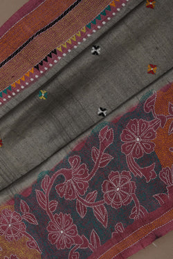 Image of A Tussar Embroidery Saree