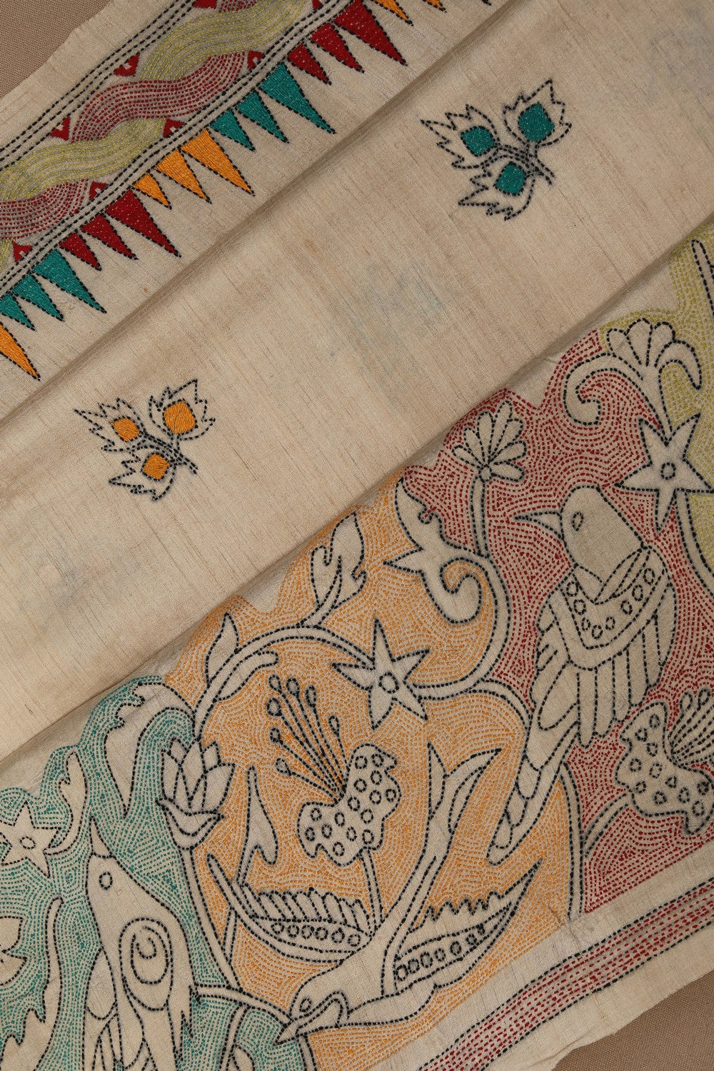 Image of A Tussar Embroidery Saree