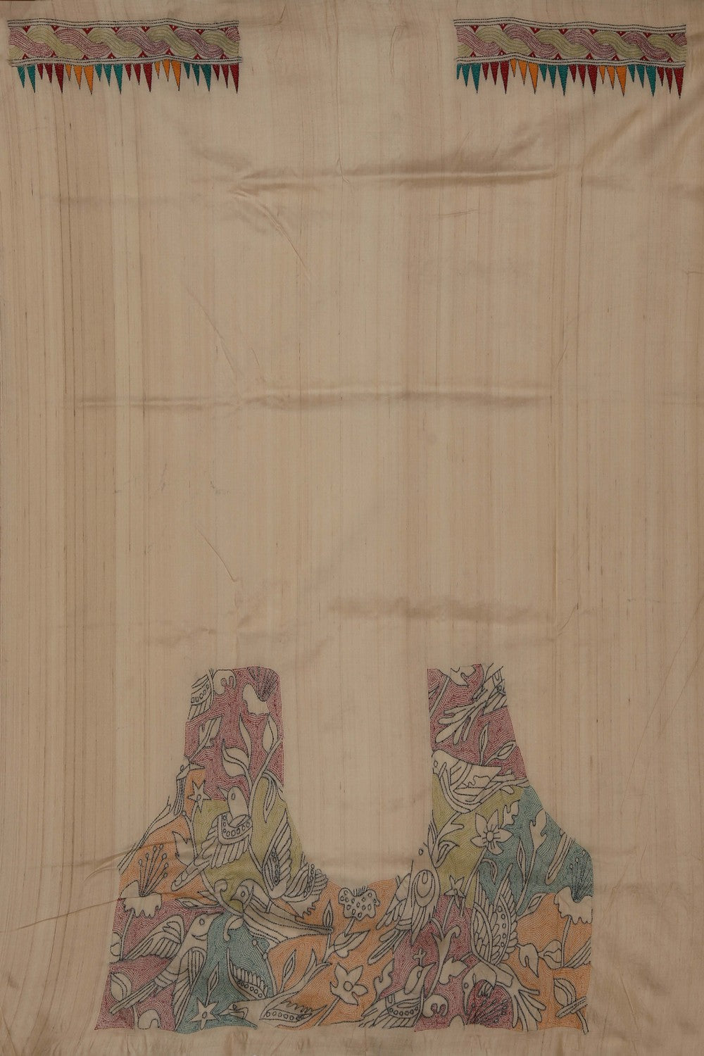 A Tussar Embroidery Saree
