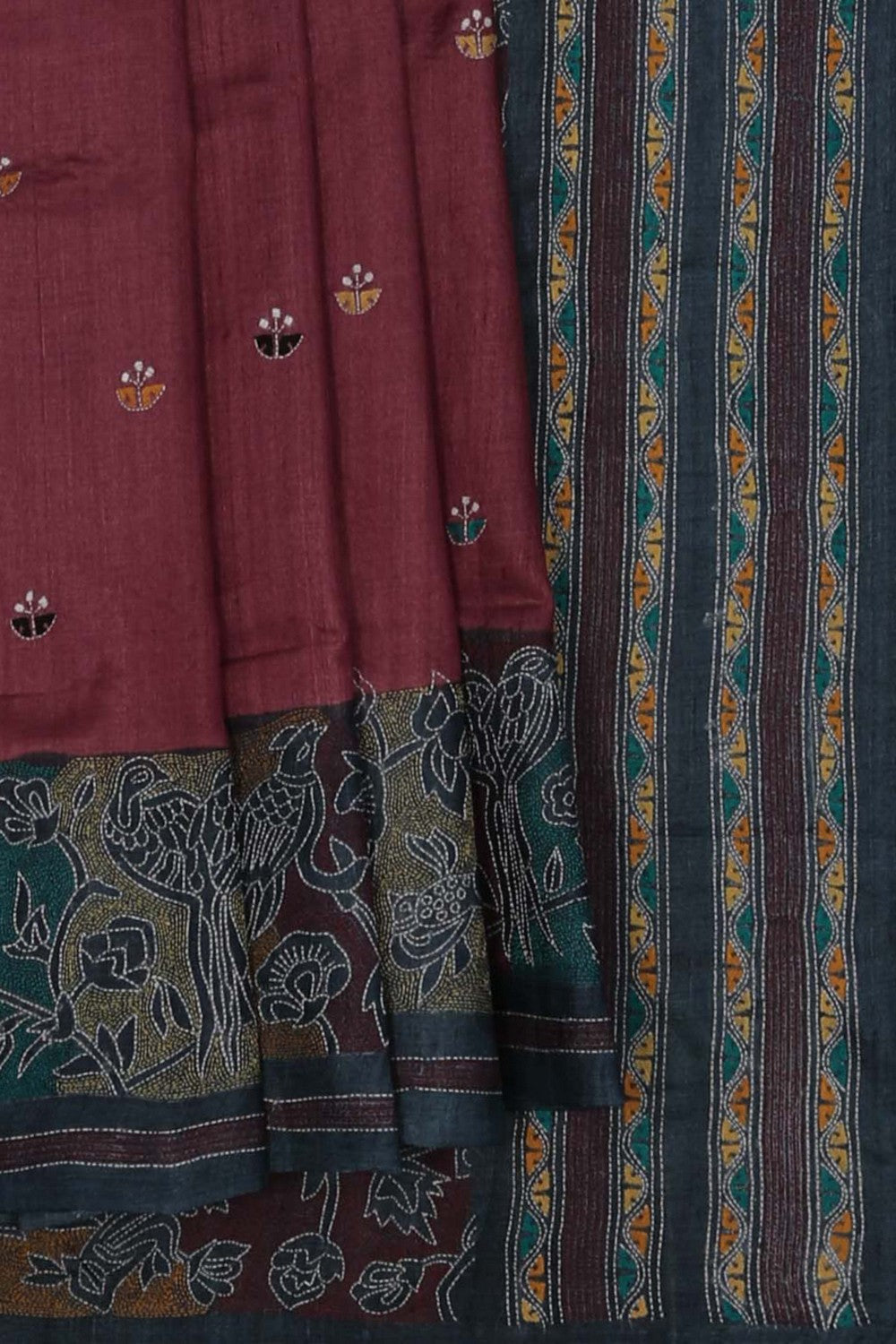 Image of A Tussar Embroidery Saree
