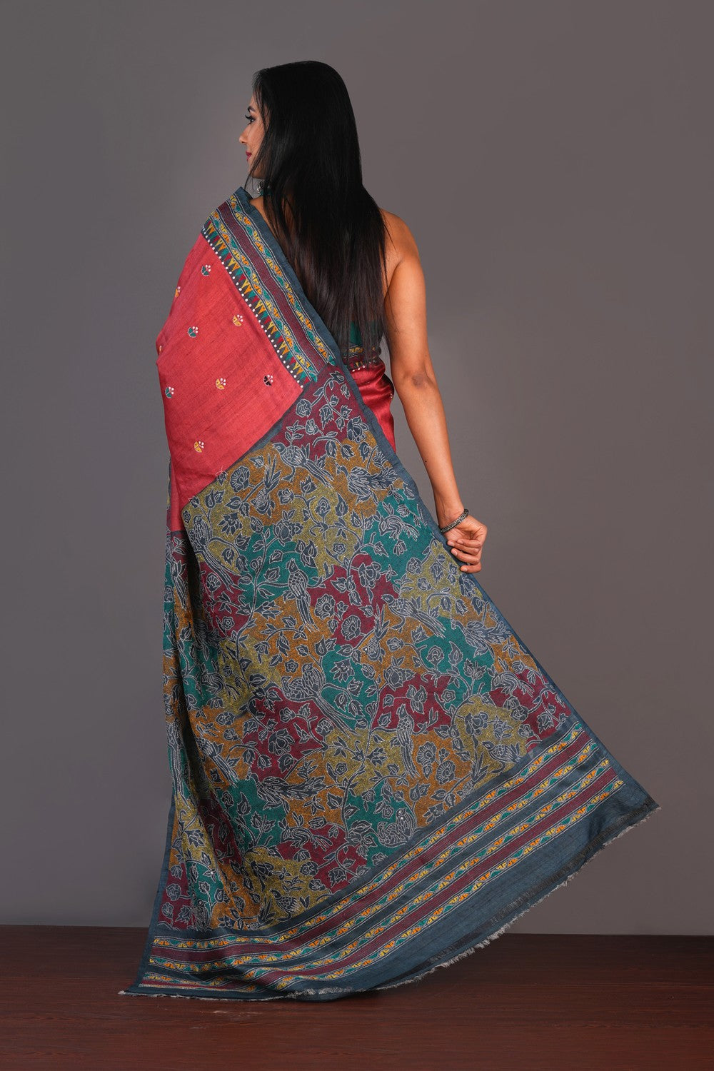 Image of A Tussar Embroidery Saree