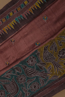 Image of A Tussar Embroidery Saree