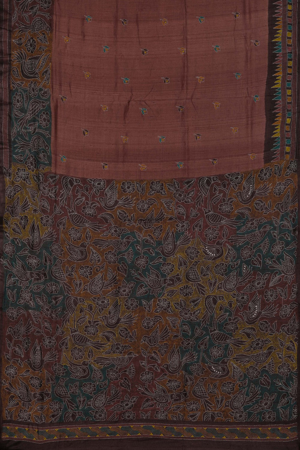A Tussar Embroidery Saree