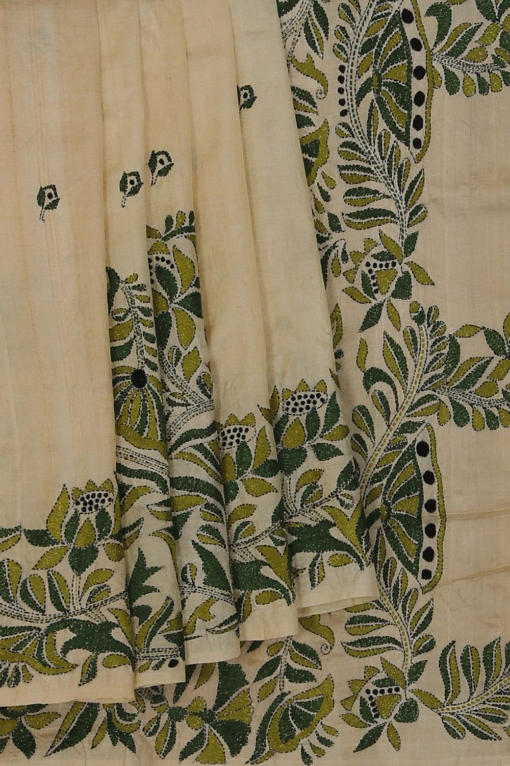 A Tussar Embroidery Saree