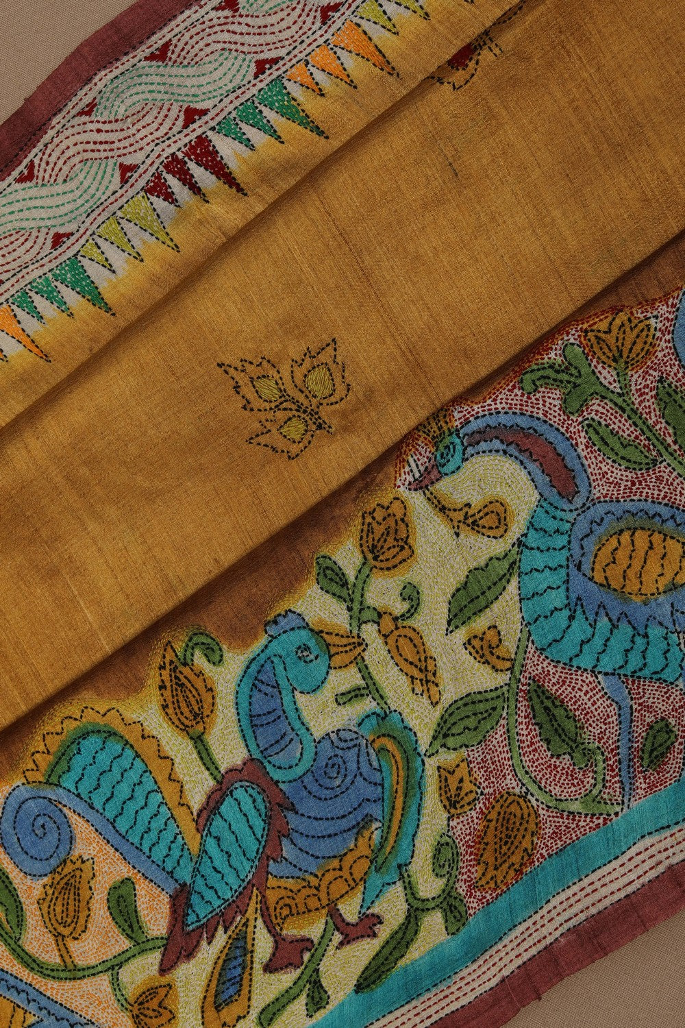 Image of A Tussar Embroidery Saree