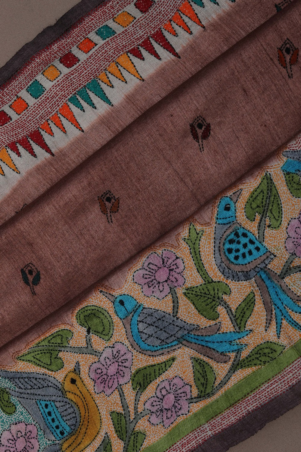Image of A Tussar Embroidery Saree