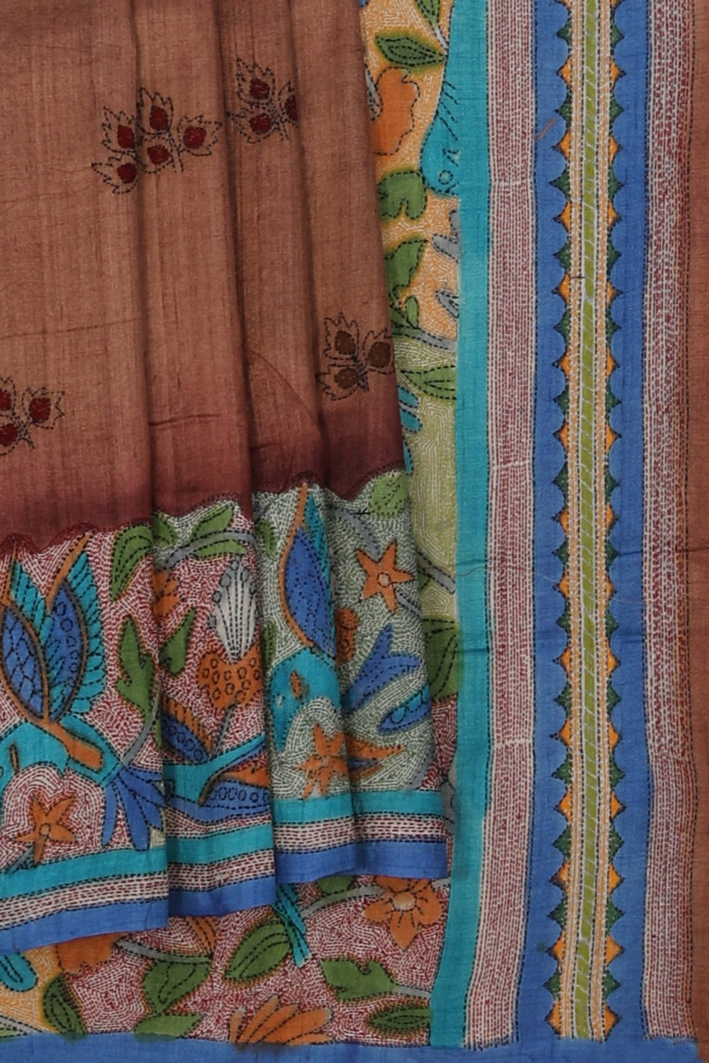 A Tussar Embroidery Saree