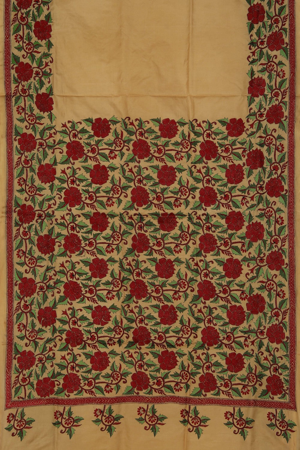 A Tussar Embroidery Saree