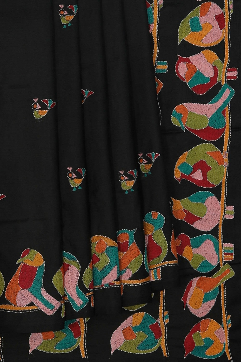 A Tussar Embroidery Saree