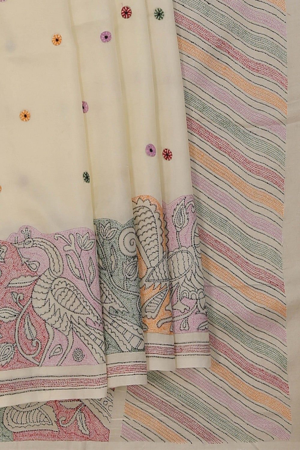 A Tussar Embroidery Saree