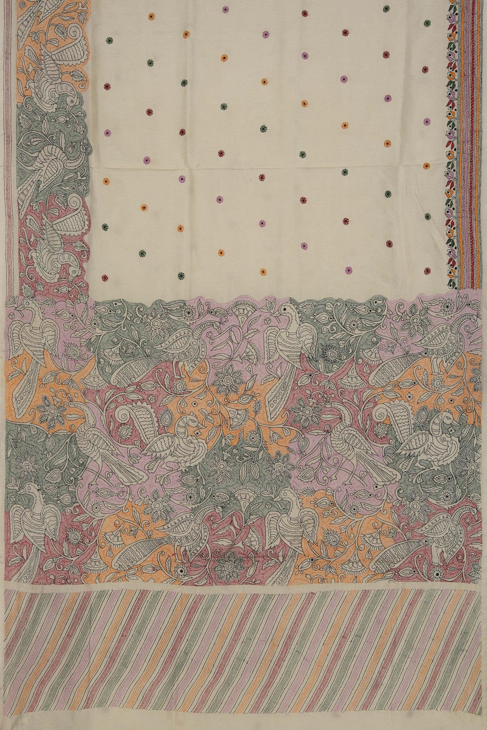 A Tussar Embroidery Saree