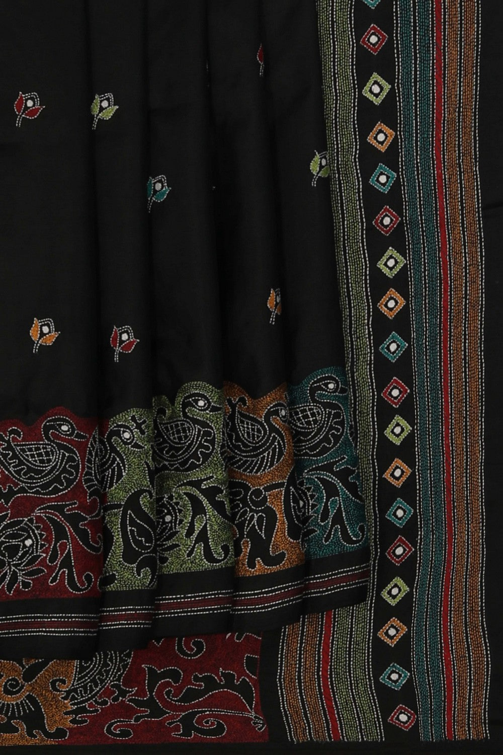 A Tussar Embroidery Saree
