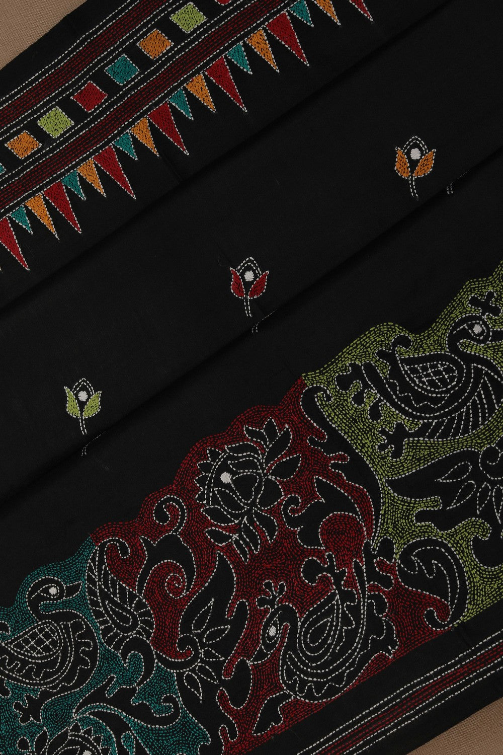 A Tussar Embroidery Saree