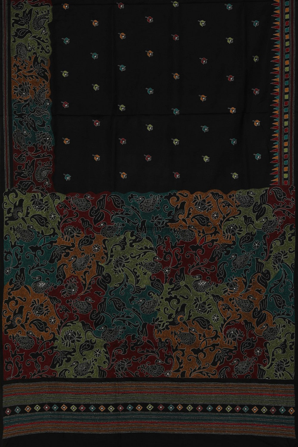 A Tussar Embroidery Saree