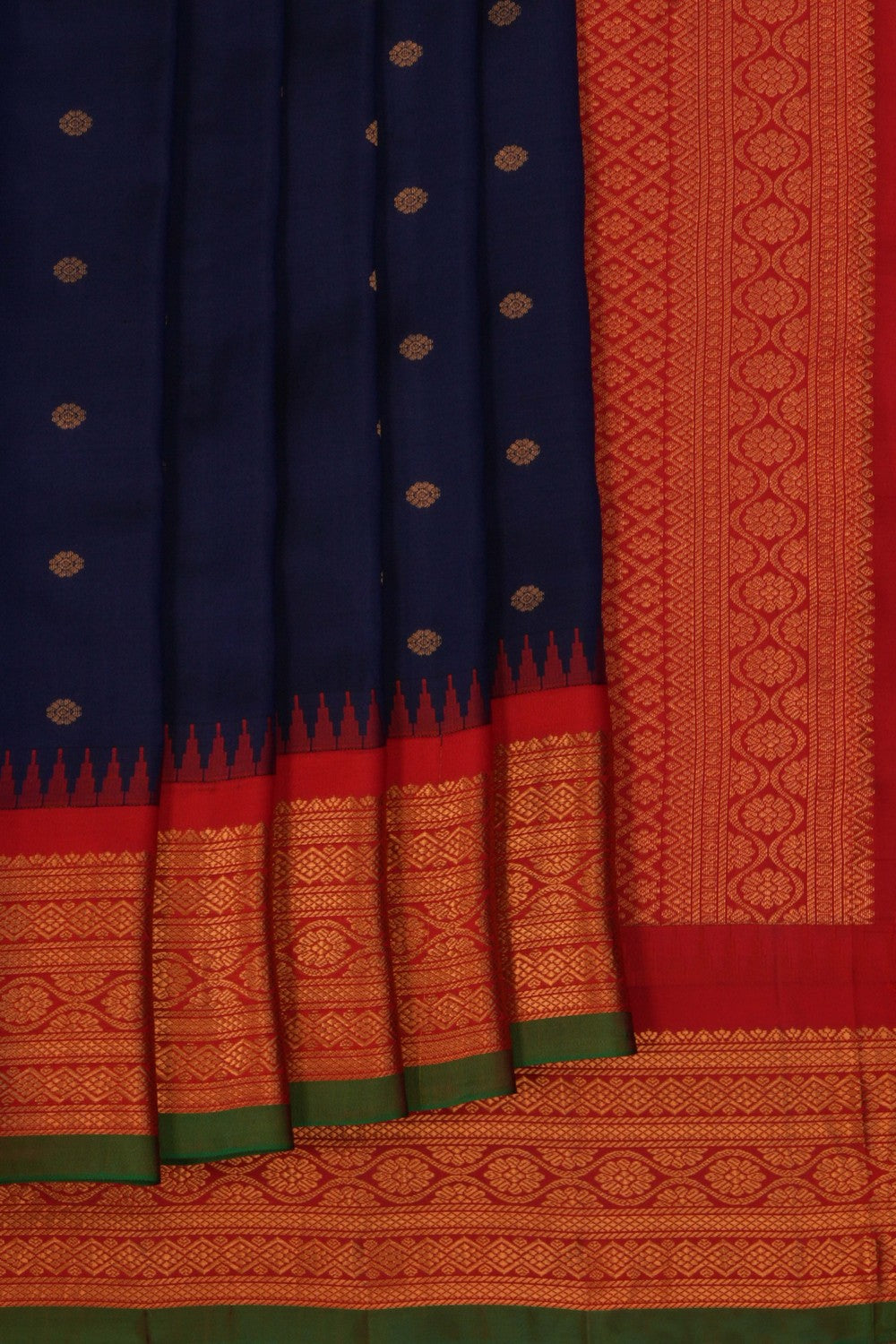 Gadwal Silk Navy Blue Saree