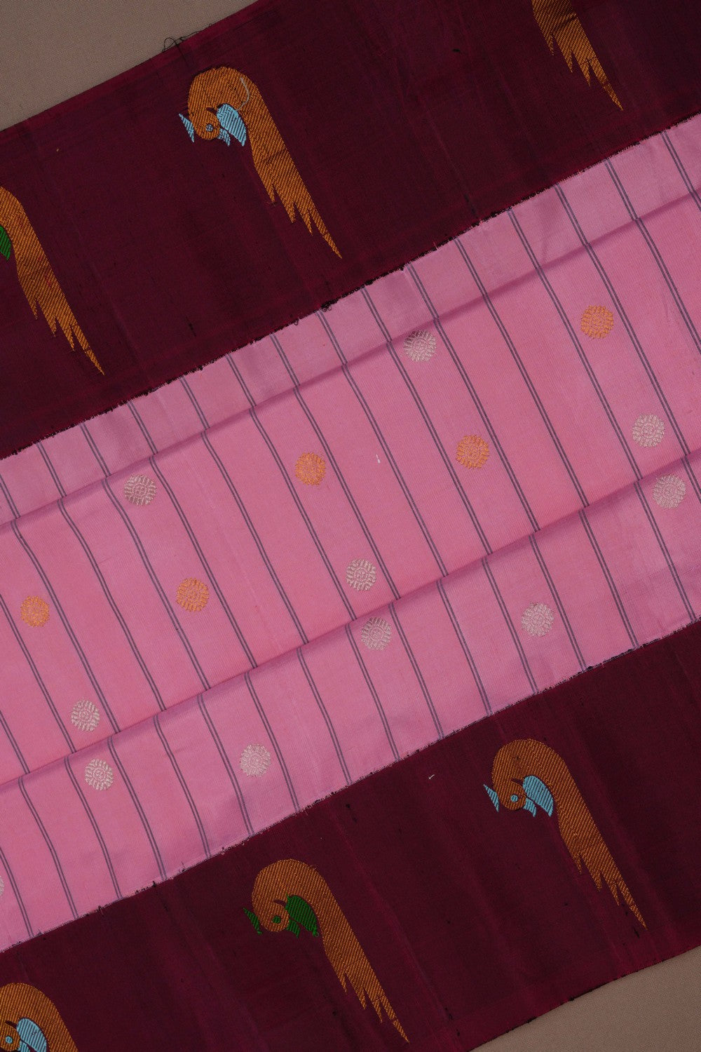 Image of Gadwal Silk Pink Saree