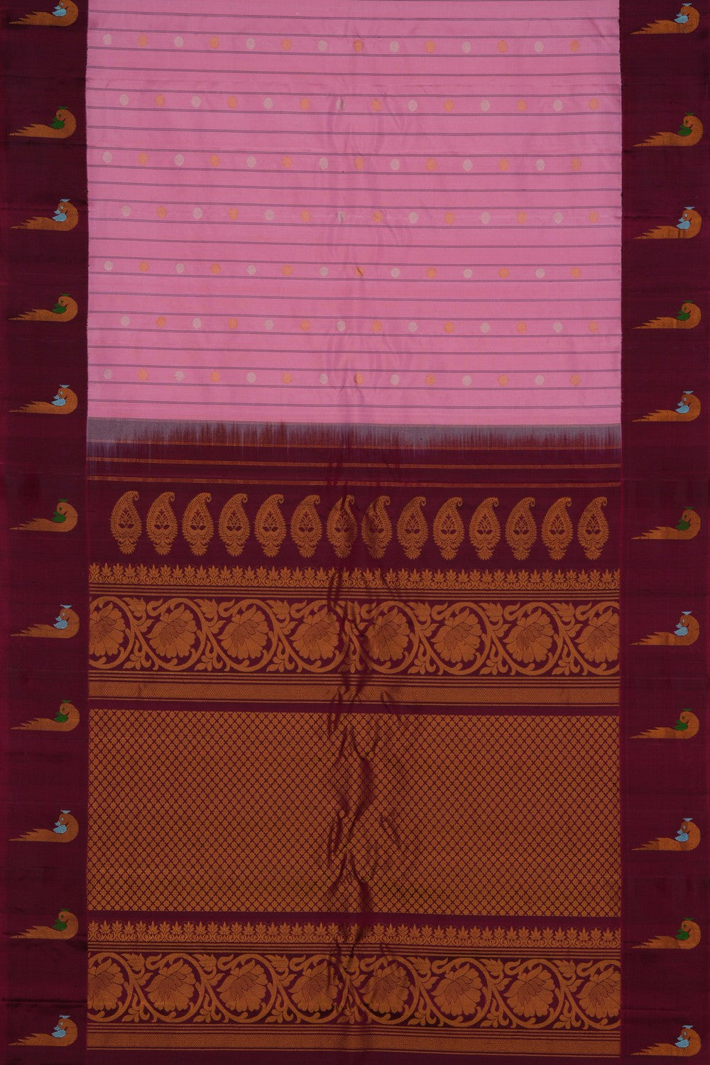 Image of Gadwal Silk Pink Saree