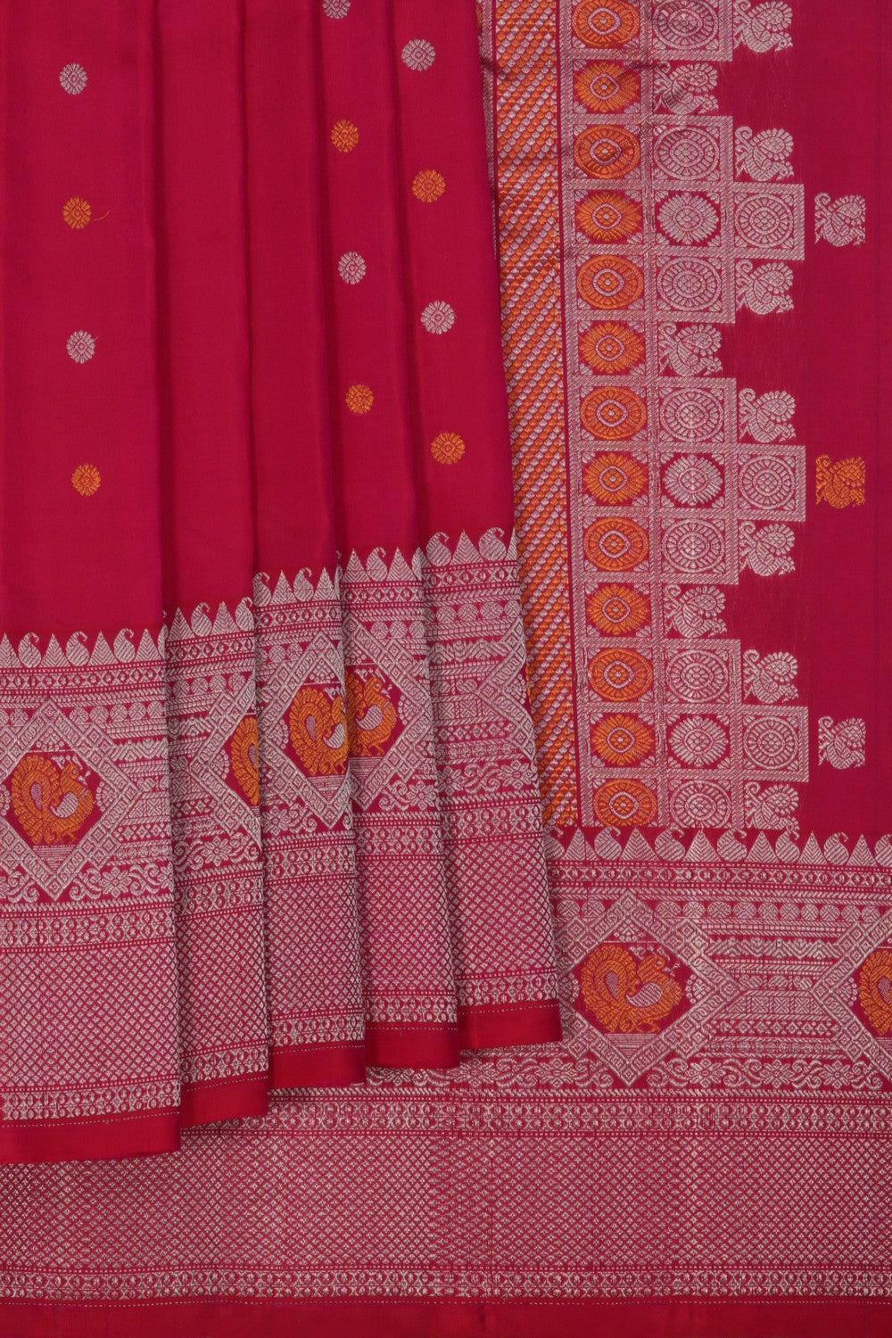 Image of Gadwal Silk Pink Saree