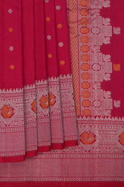 Image of Gadwal Silk Pink Saree