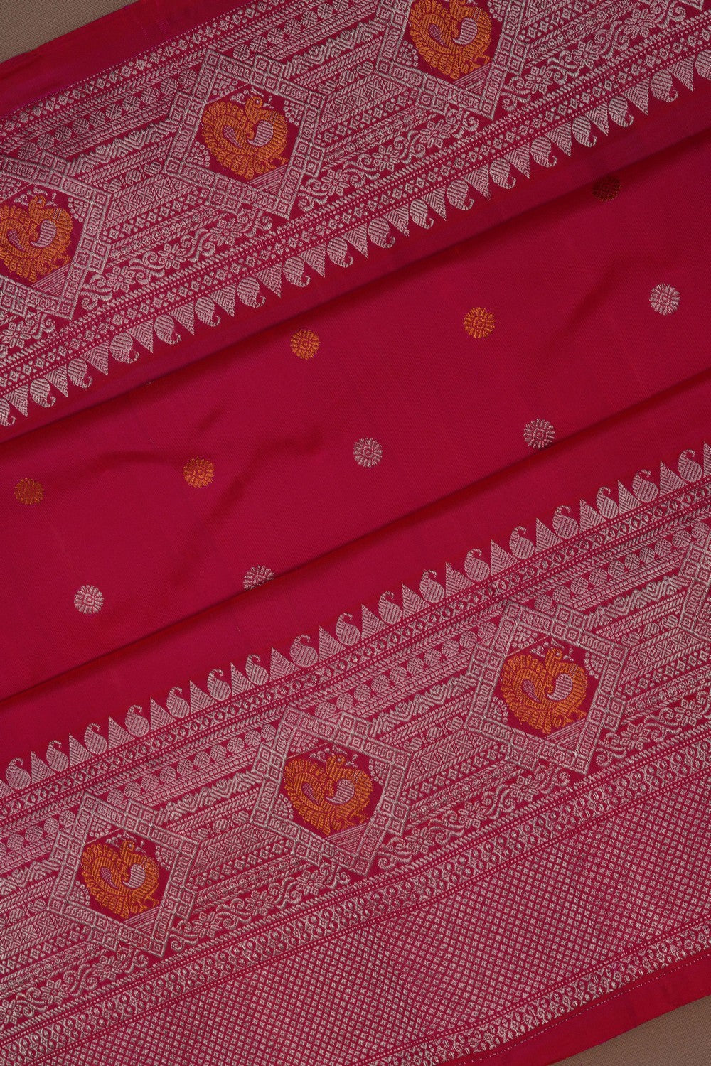 Image of Gadwal Silk Pink Saree