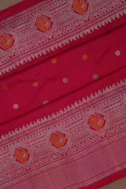 Image of Gadwal Silk Pink Saree