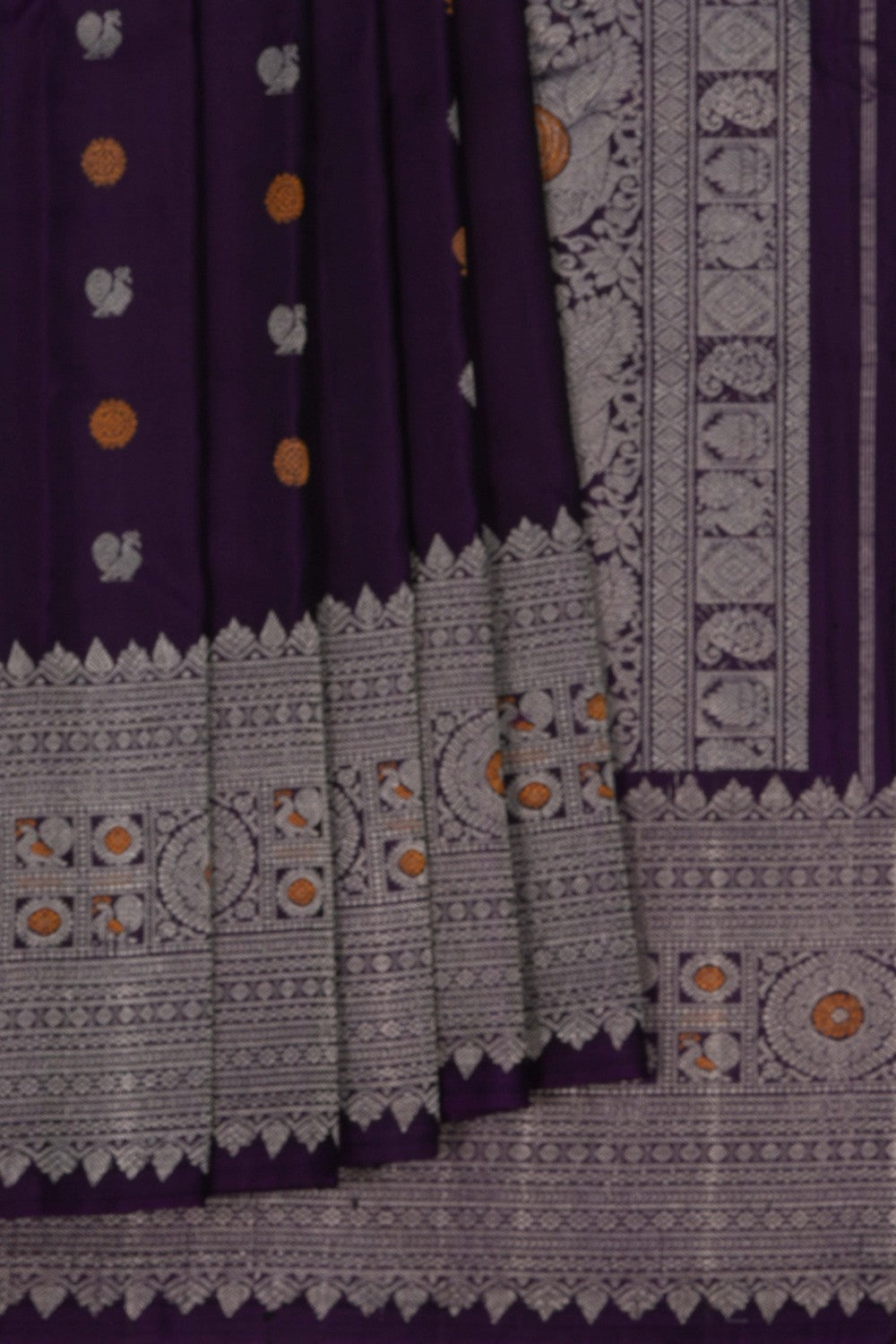 Image of Gadwal Silk Purple Saree