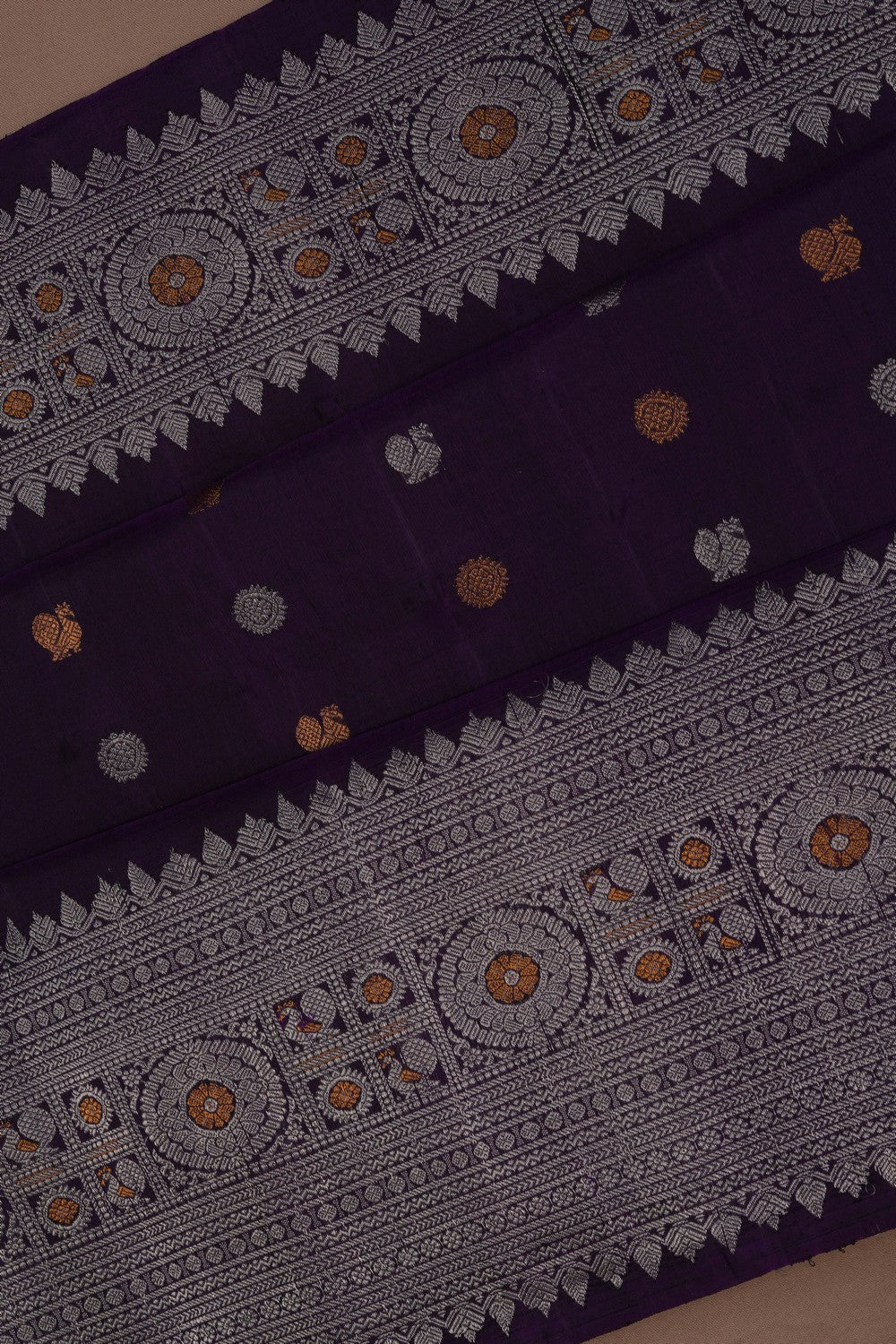 Image of Gadwal Silk Purple Saree