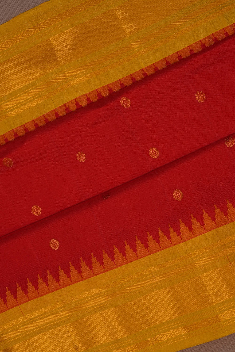 Image of Gadwal Silk Red Saree