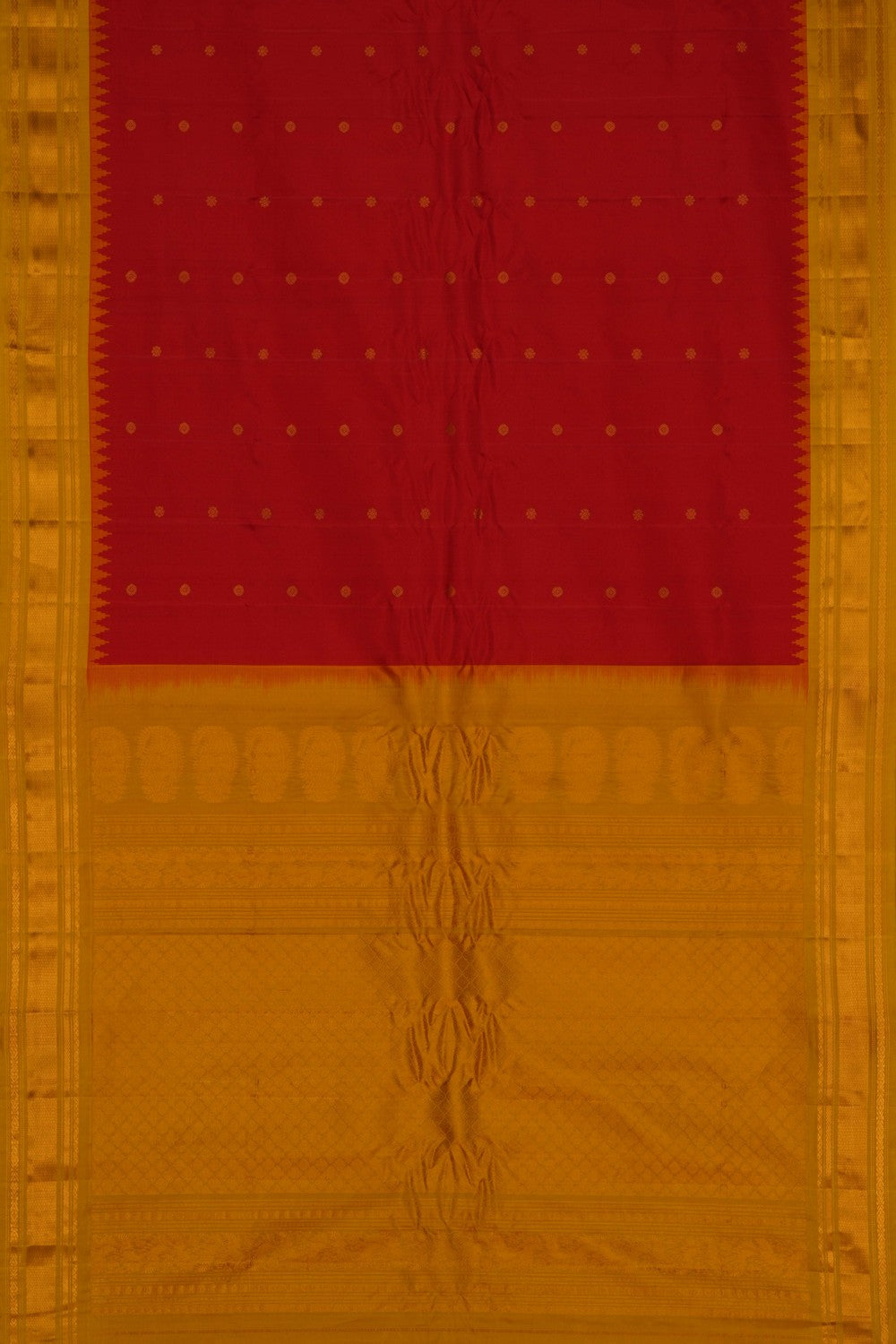 Image of Gadwal Silk Red Saree