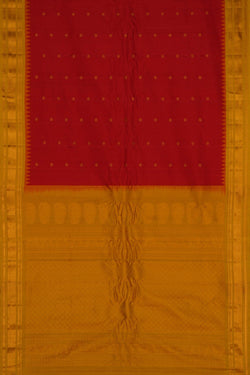 Image of Gadwal Silk Red Saree