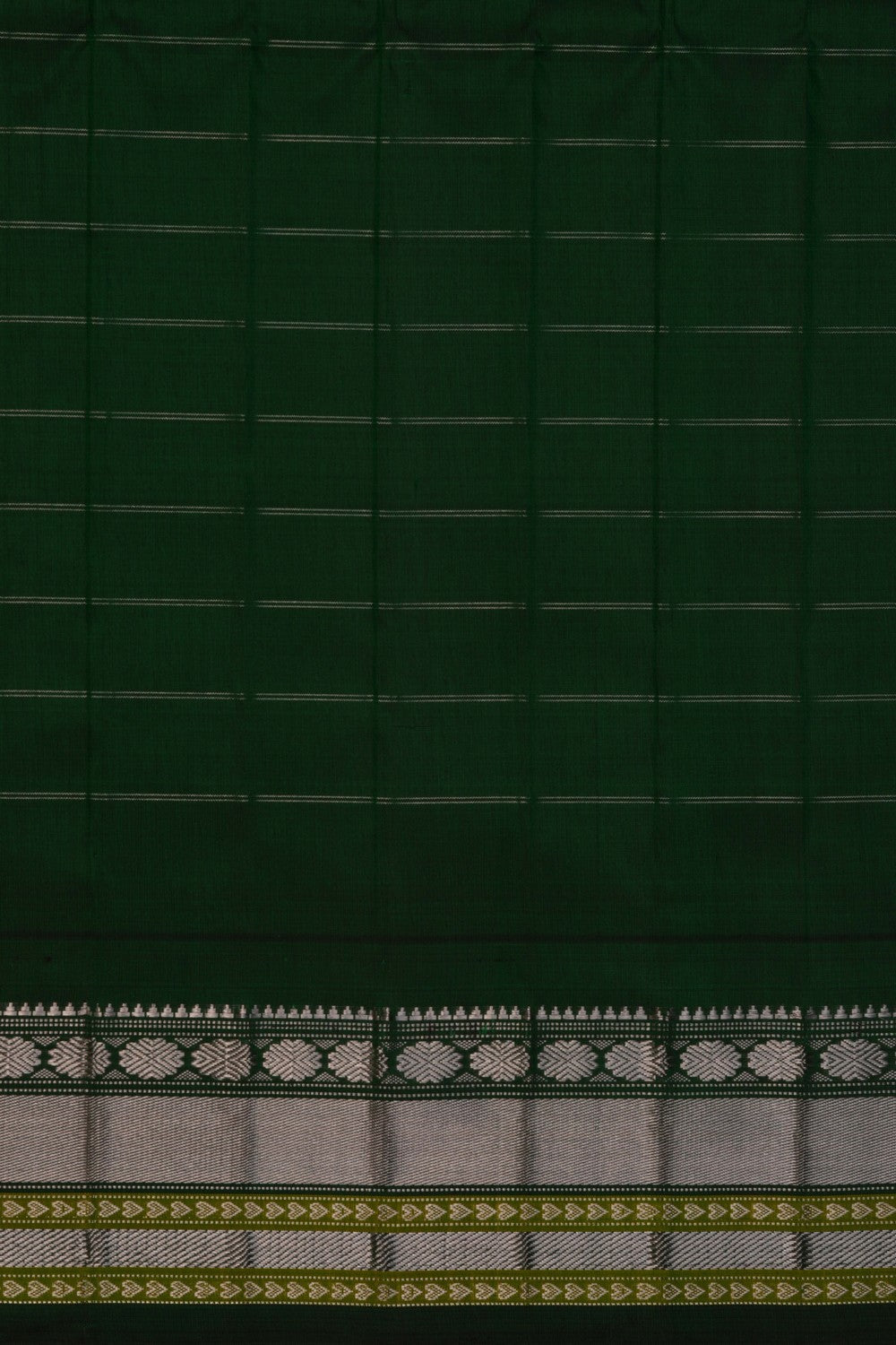 Image of Gadwal Silk Kattam Yellow Saree