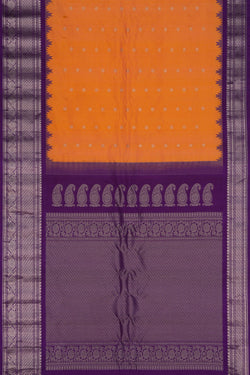 Image of Gadwal Silk Peach Saree